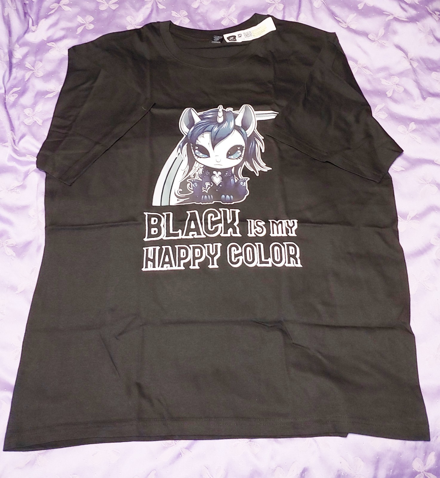 NWT BACK IS MY HAPPY COLOR UNICORN SHIRT sz xl
