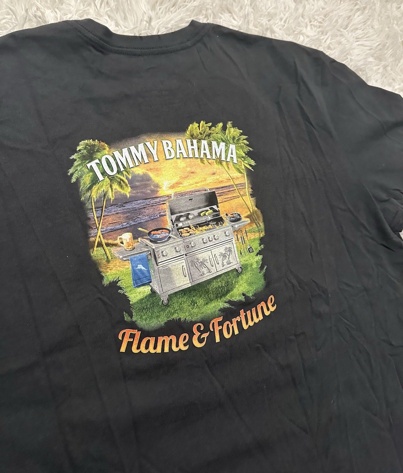 Tommy Bahama ‘Flame & Fortune’ Mens Grill Out Graphic Shirt Black - Size XXL gallery
