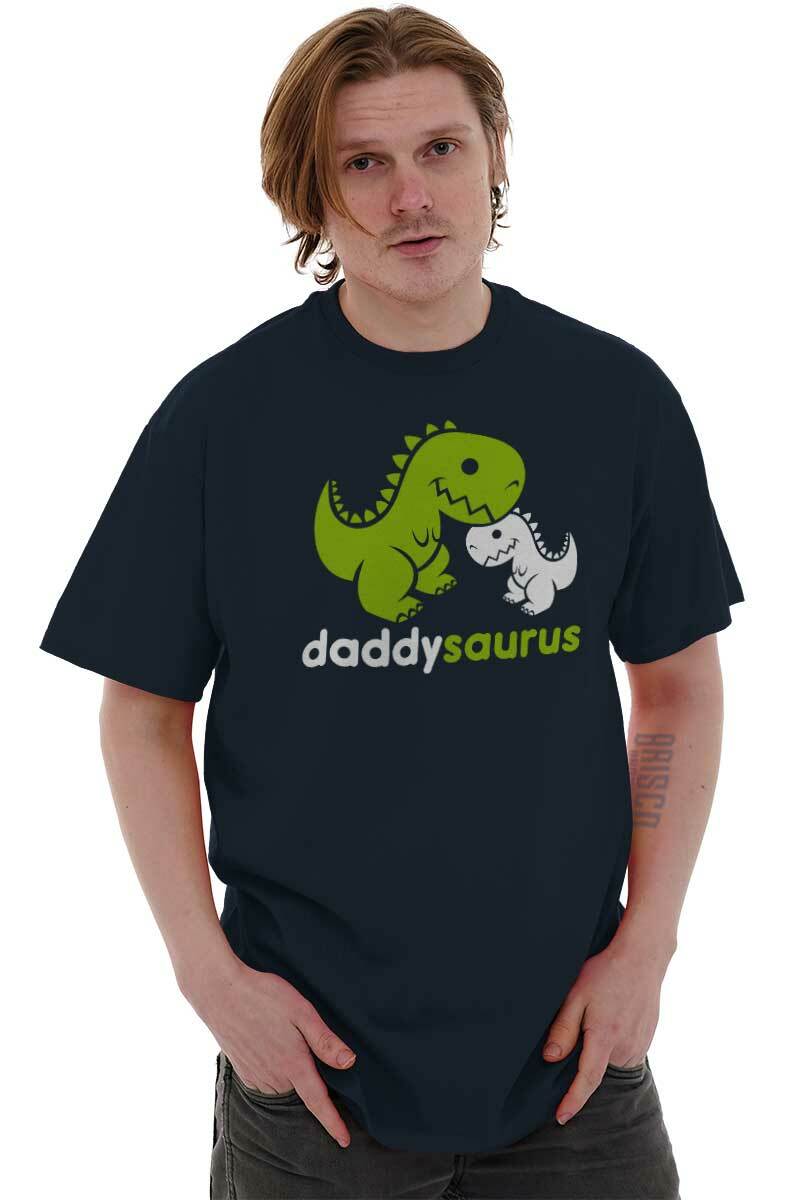 Daddysaurus Dinosaur Husband Father Dad Gift Mens Casual Crewneck T Shirts Tees gallery