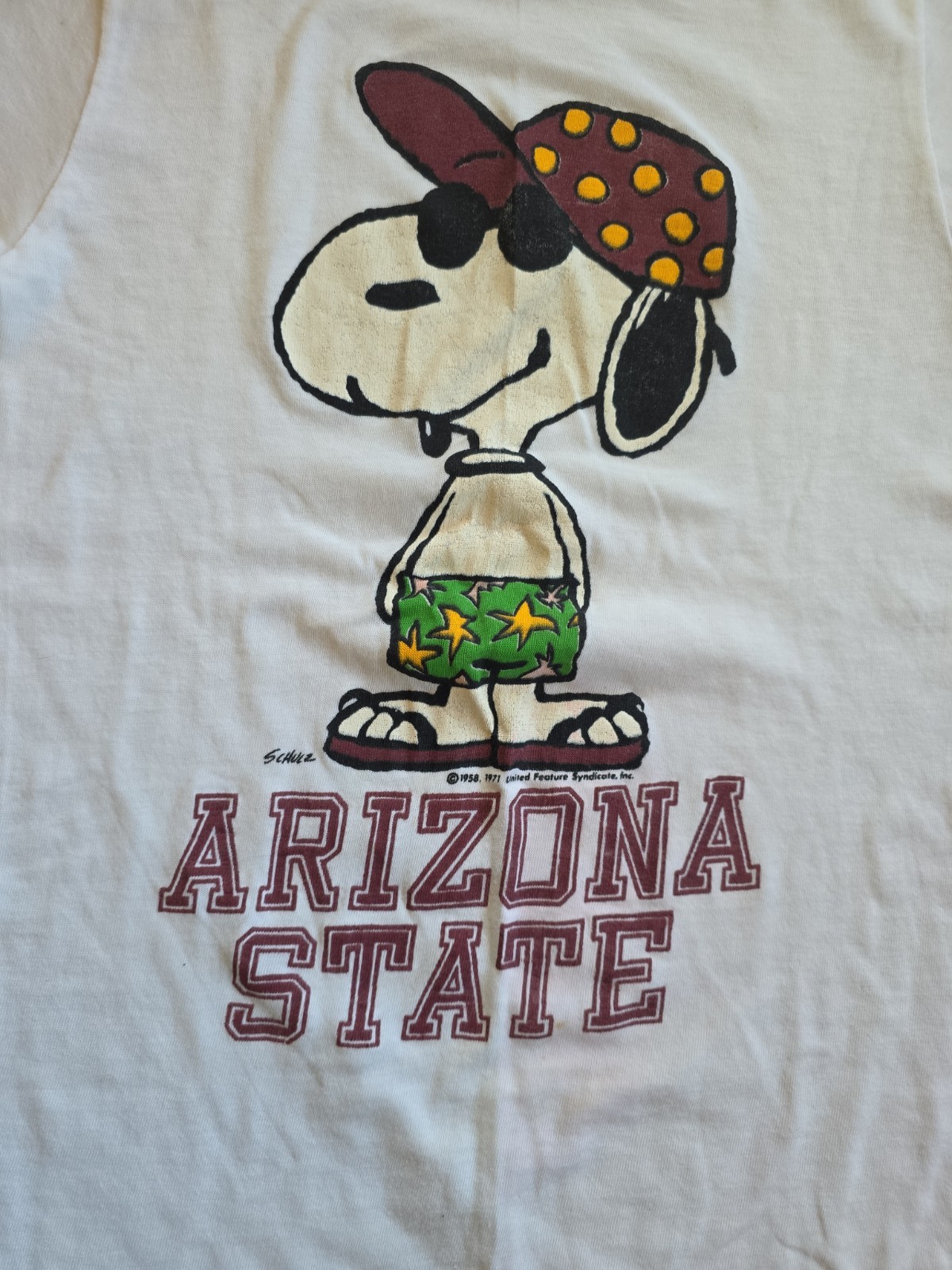 Vtg Artex Arizona State Peanuts Snoopy White T Shirt Size S *Very Small* gallery