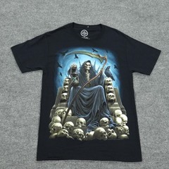 Grim Reaper Shirt Mens Small Black Short Sleeve Graphic Crew Neck Tagless