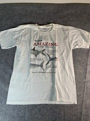 vintage All Sport Event Single Stitch Fish White Tshirt Cotton Made In USA SizeM
