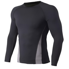 Athletic Long Sleeve Compression Shirts Dry Fit Sports Gym Shirts Outdoor Blue