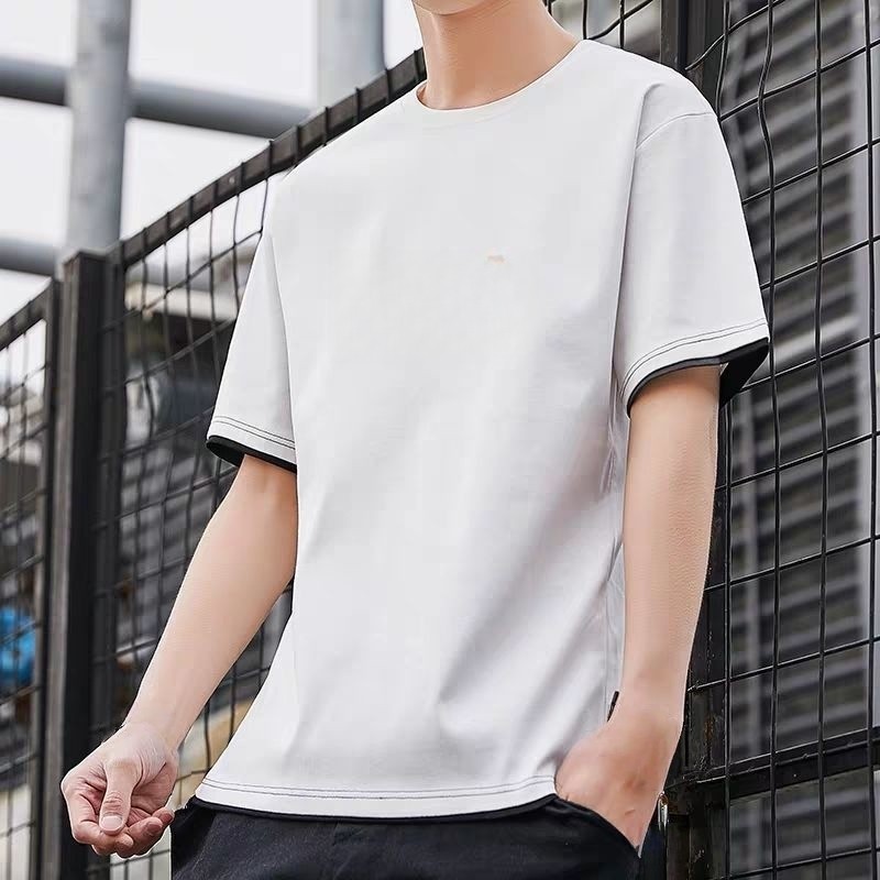 Universal Men's Polyester Fiber Plain Crew Neck Tee Short Sleeves T-Shirt M-3XL gallery