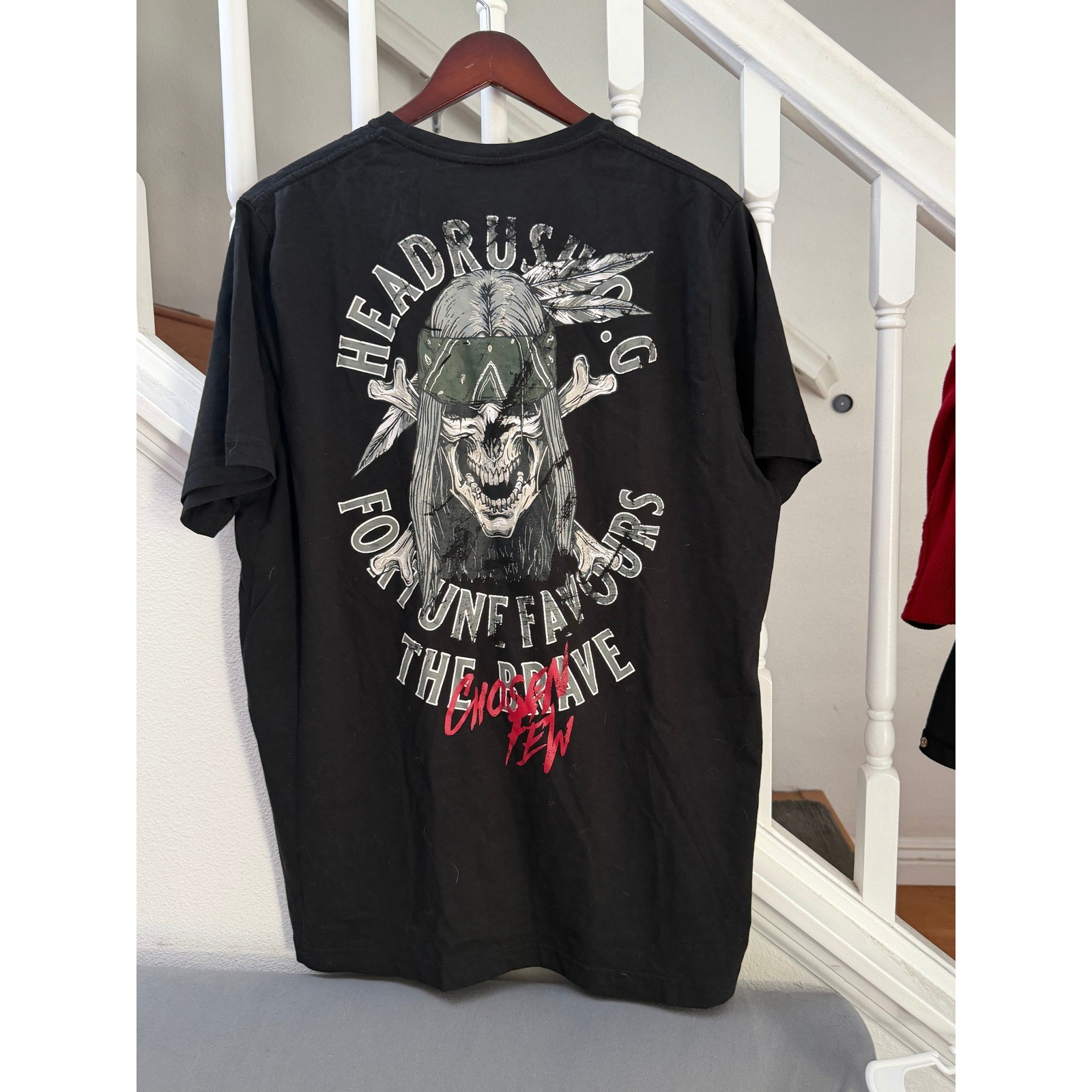 Headrush Chosen Few Helluva Ride Graphic T-Shirt Mens Medium Black Skull Tee gallery