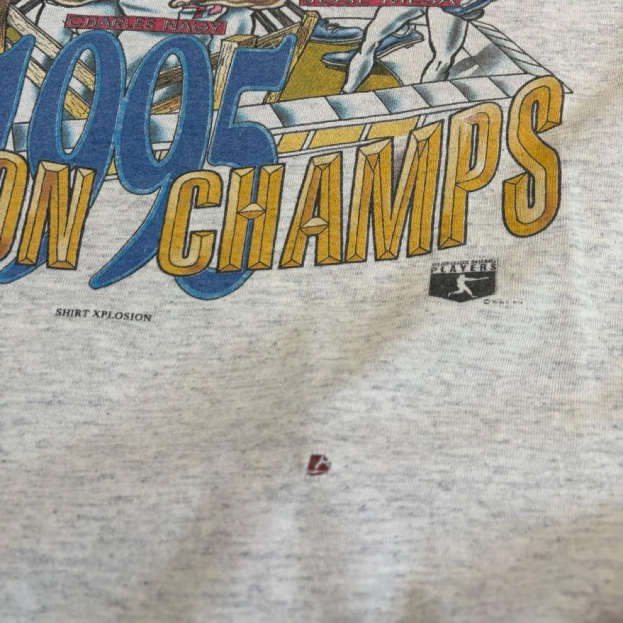 Vintage 1995 Cleveland Indians Division Champs Caricature Shirt Xplosion XL USA gallery
