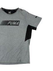 Puma Active Grey Black Color Block Sport T-Shirt XXL