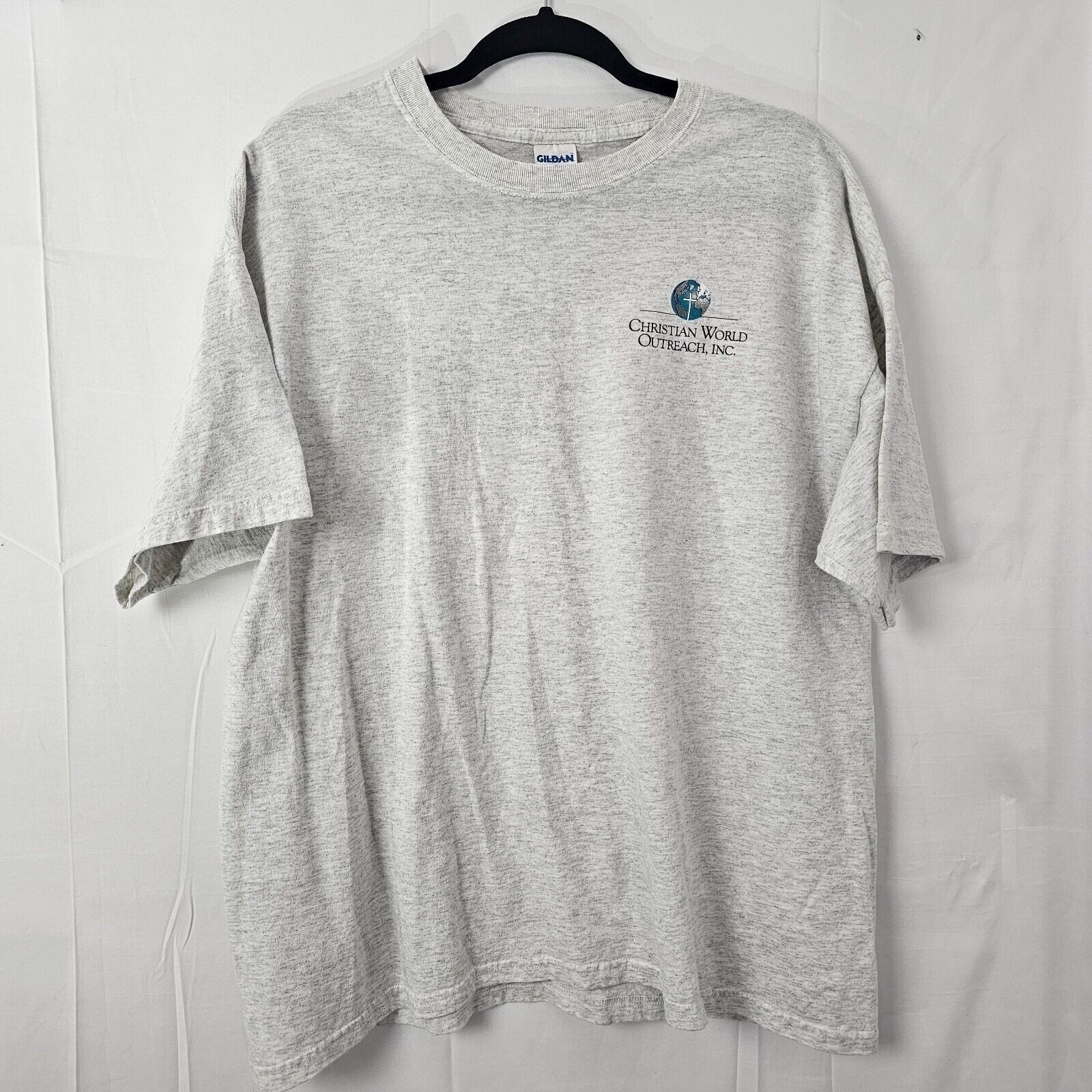 Vintage Gildan T Shirt Mens XL Christian Outreach International Short Sleeve Y2K