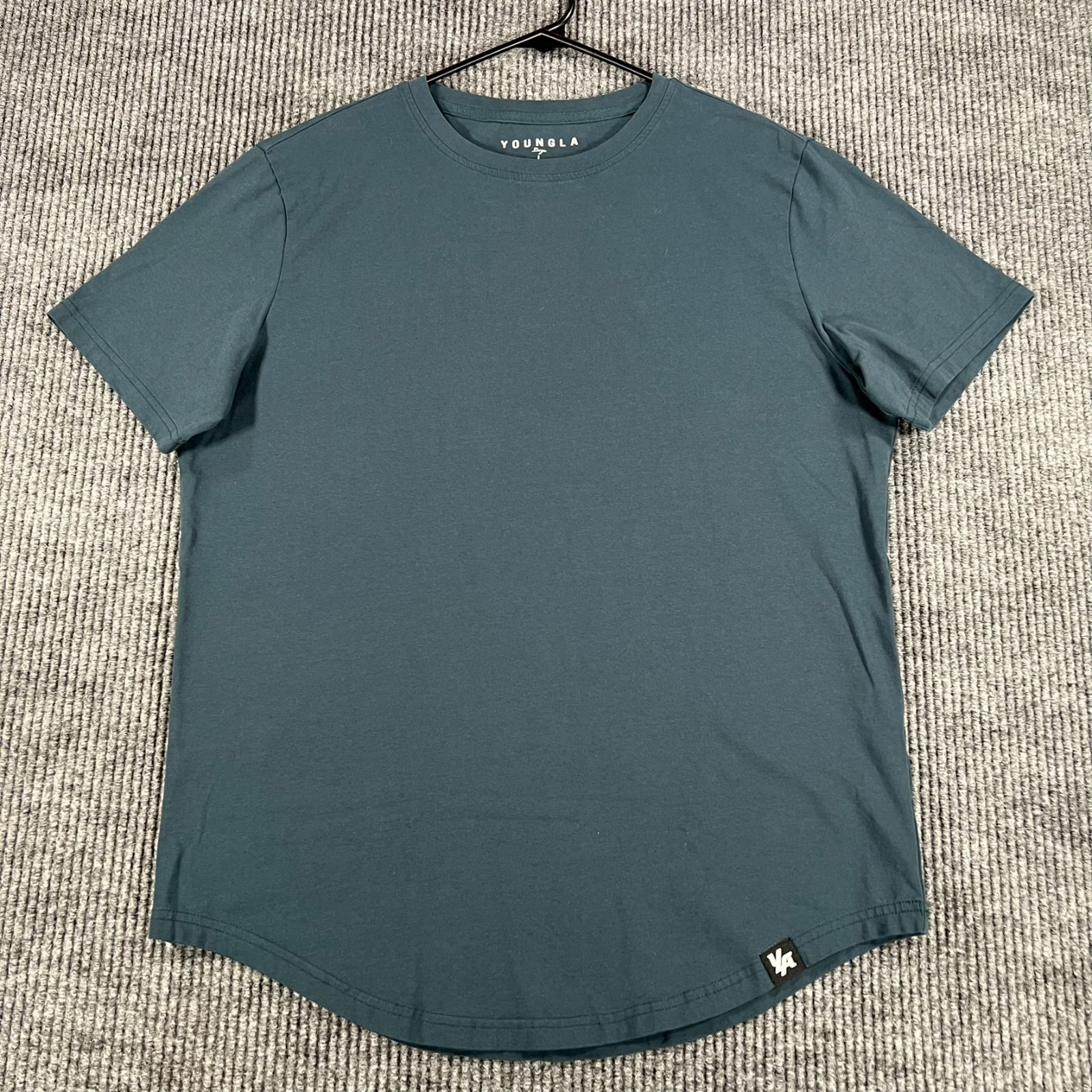 Youngla Shirt Mens Large Blue Short Sleeve Casual Comfort Preppy Outdoors gallery