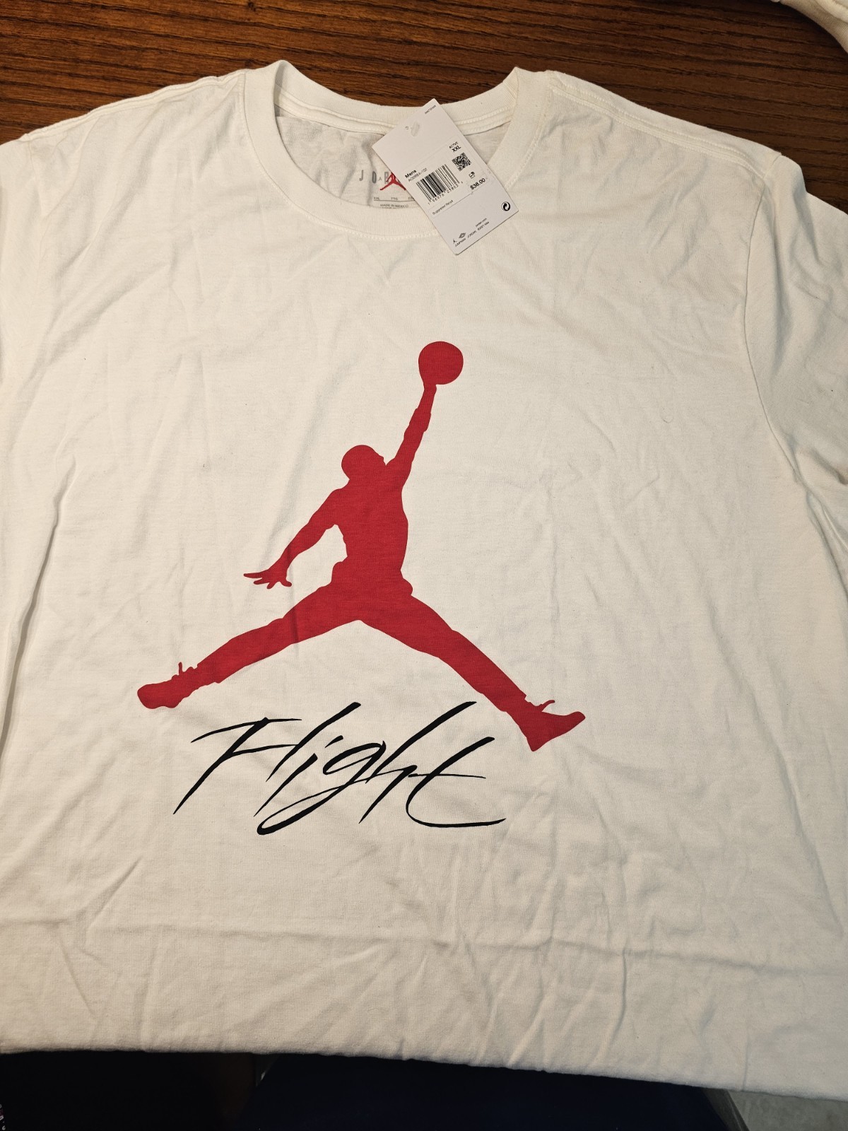 Jordan Flight Jumpman Graphic Print Crew Neck Tee Mens 2XL White/Red/Black