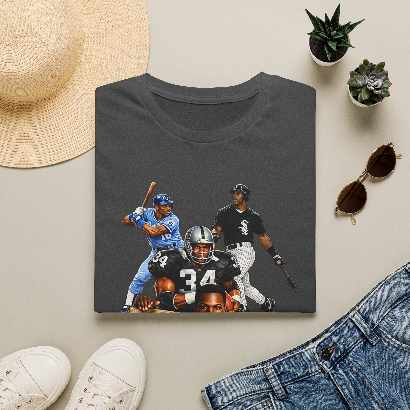 Bo Jackson Retro Collage T-Shirt | Multi-Sport Baseball Football