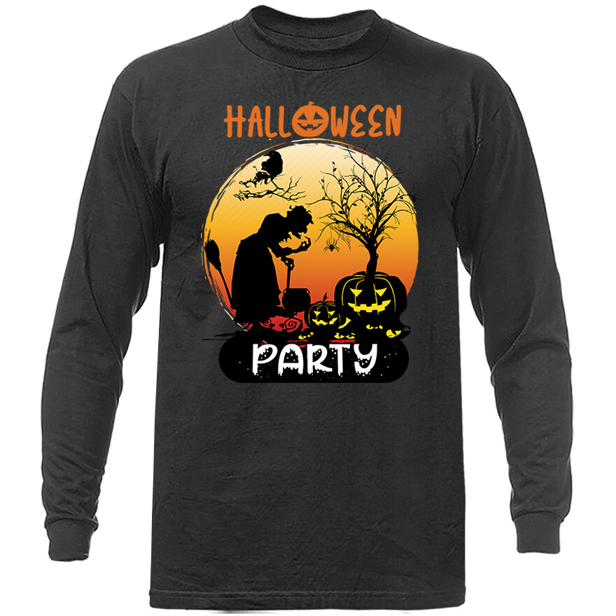 Halloween Costume Spooky Witches Pumpkin Ghost Graphic Long Sleeve