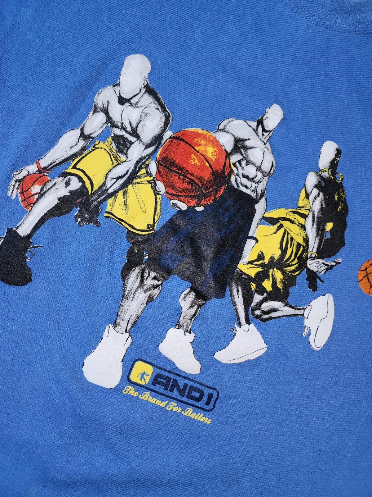 Men’s Medium / Kids XL- 14-16 Vintage And1 Baller T Shirt Tee Basketball gallery