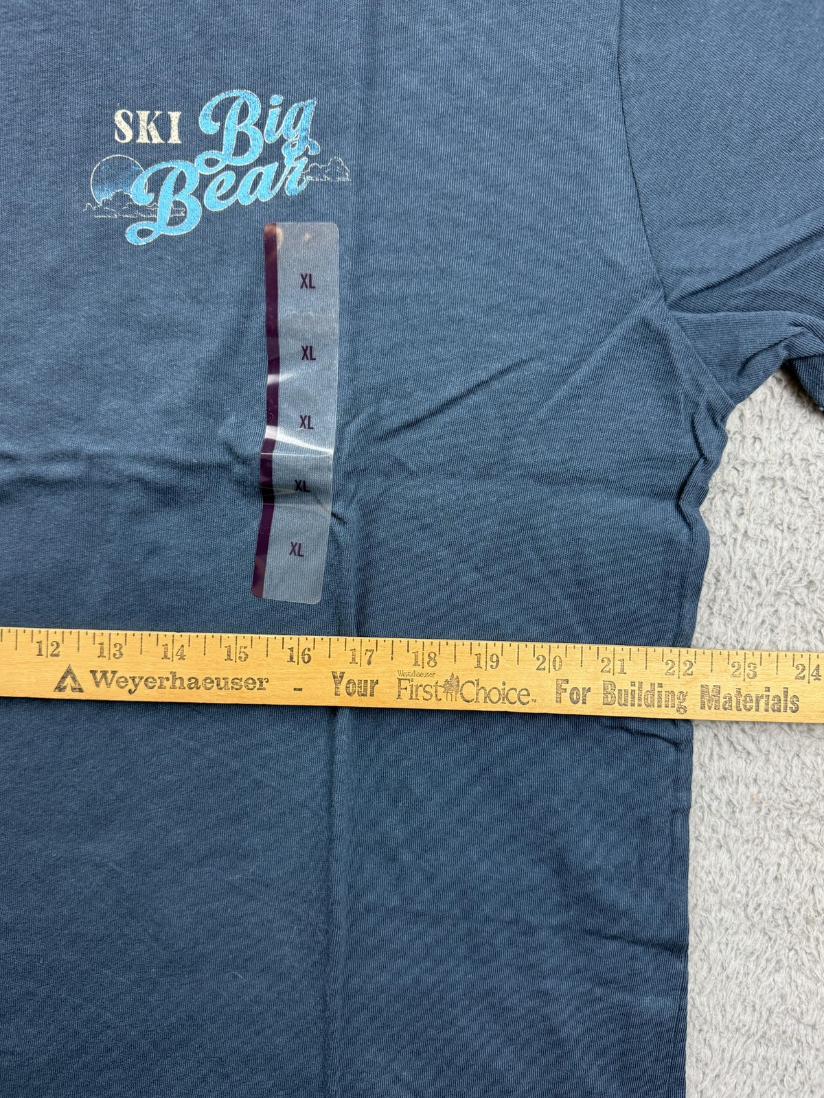 Mad Engine Ski Big Bear Shirt Mens XL Blue Winter Wonderland Graphic Tee gallery