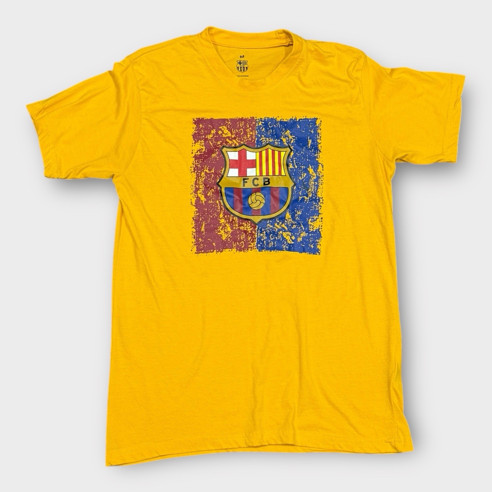 FC Barcelona Graphic Tee Shirt Yellow Medium Sportswear Soccercore Blokecore