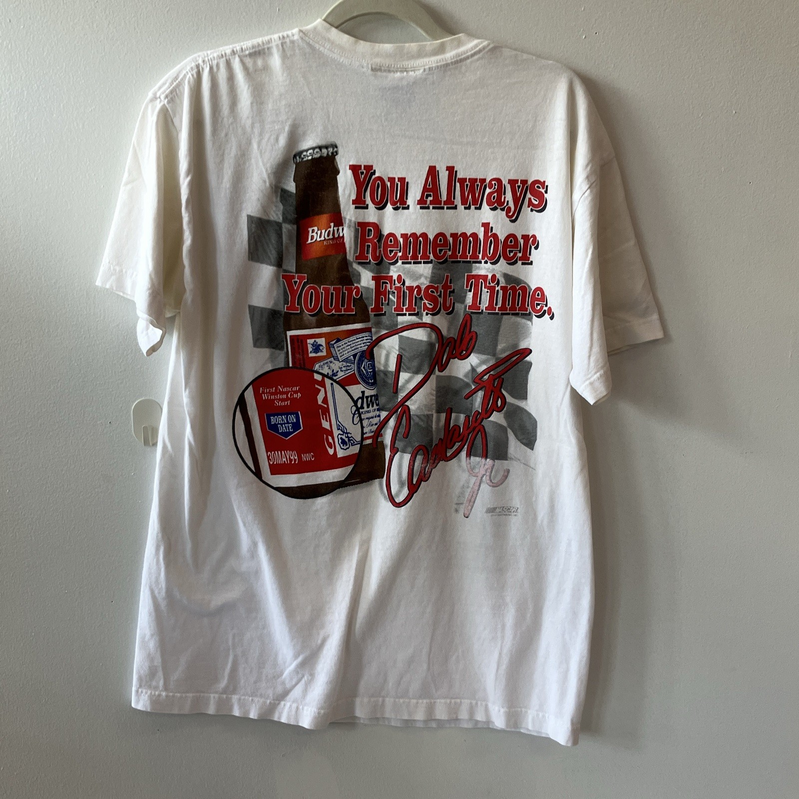 Chase Dale Earnhardt NASCAR Budweiser Coca-Cola 600 Double-Sided Tee L White gallery