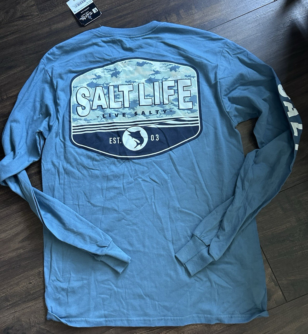 Salt Life Men's Aquatic Journey Fade Graphic Long-Sleeve T-Shirt Coastal Blue S gallery
