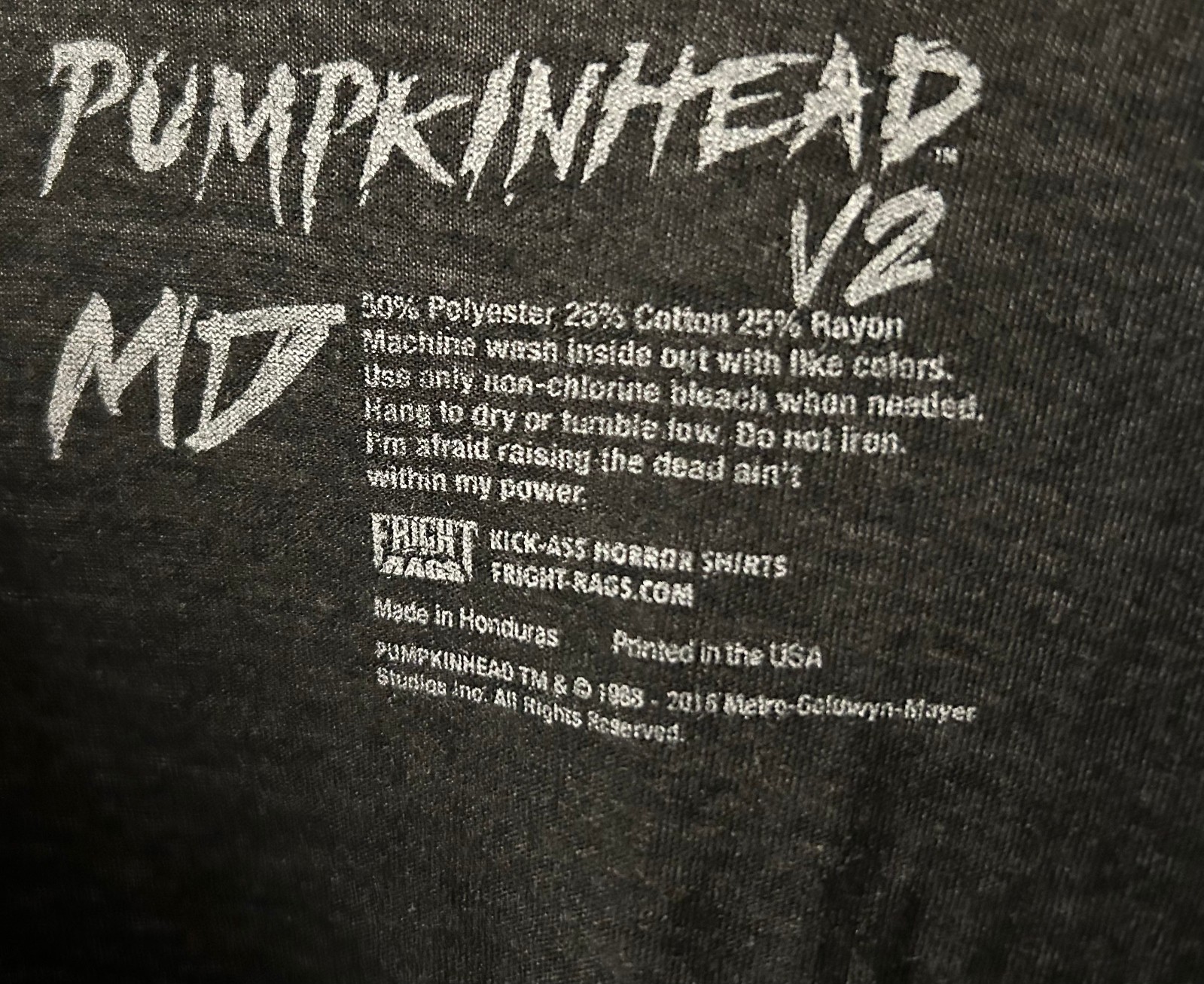 Pumpkinhead Horror T-Shirt MEDIUM raglan fright rags MEN'S movie theme pumpkin gallery