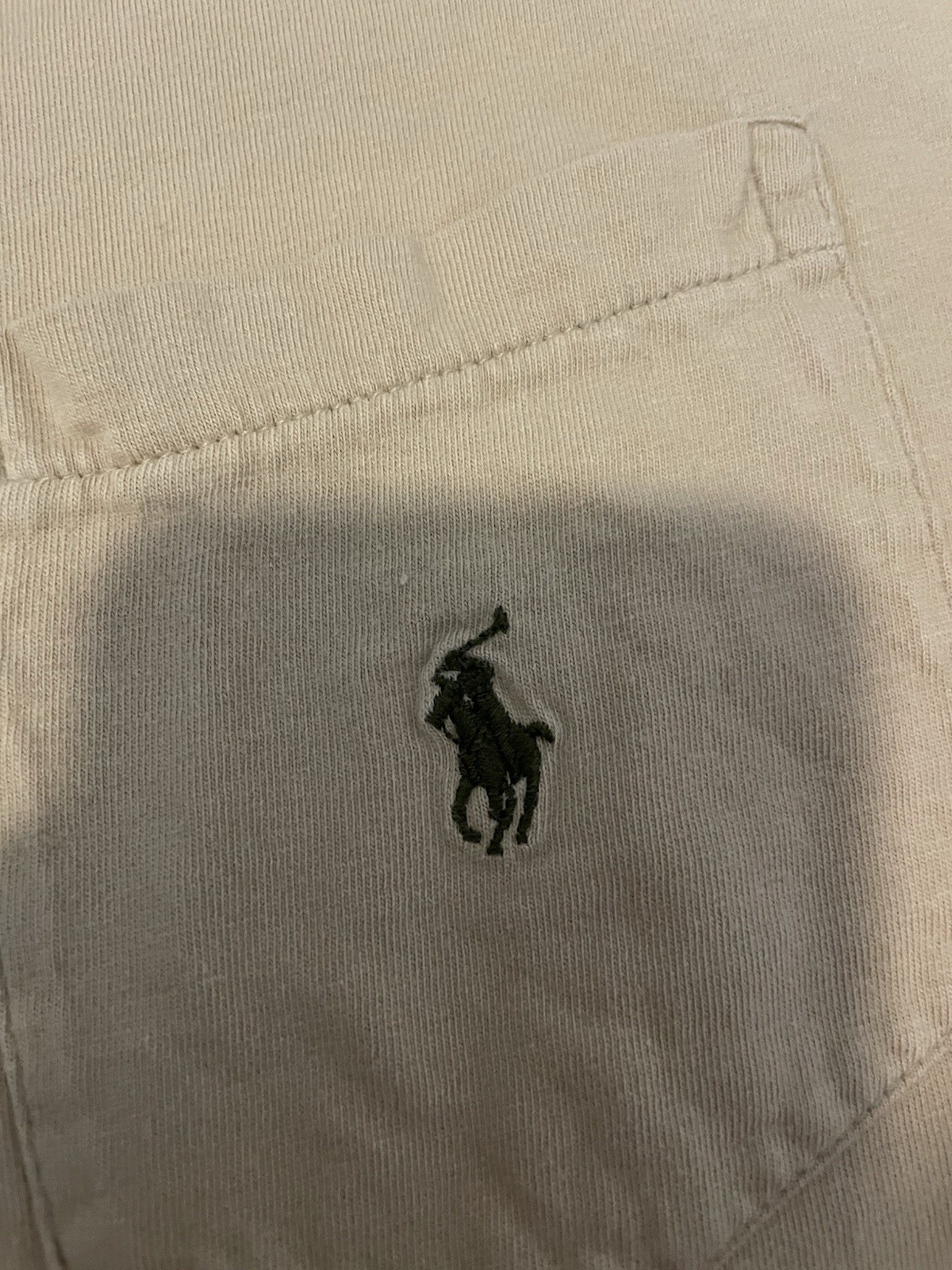 Polo Ralph Lauren Men’s Beige Long Sleeve Crew Neck Pocket Tee L Cotton gallery