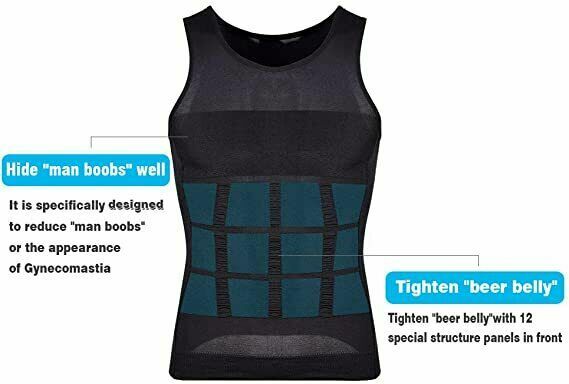 Men Slimming Body Shaper Vest Abs Abdomen Compression Shirts Workout Tank Tops gallery