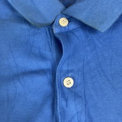 Tommy Hilfiger Blue Logo Stripe Spellout Polo Shirt Custom Fit Casual Tee XL