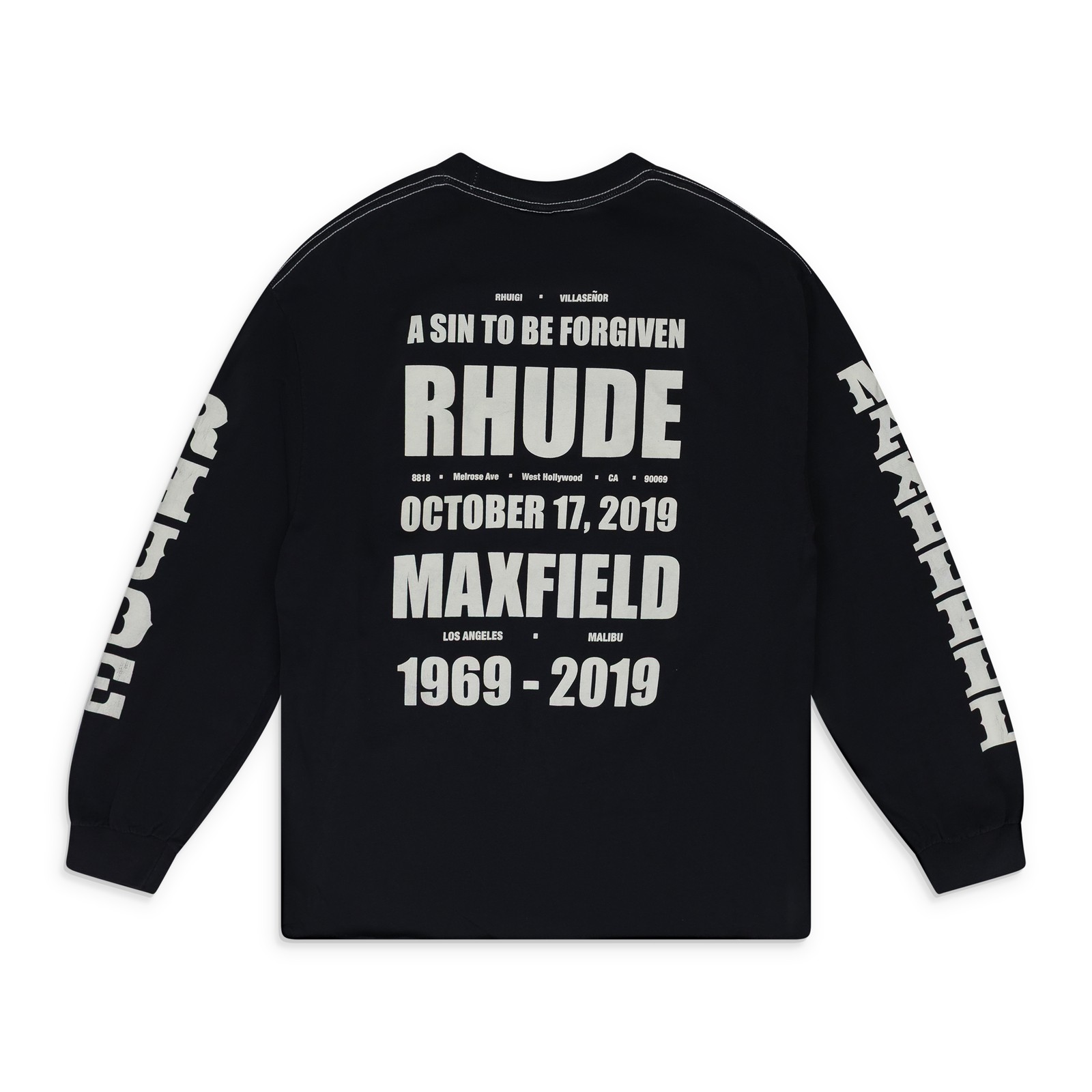 Rhude Black Cross Longsleeve T-Shirt SIZE M $415 gallery