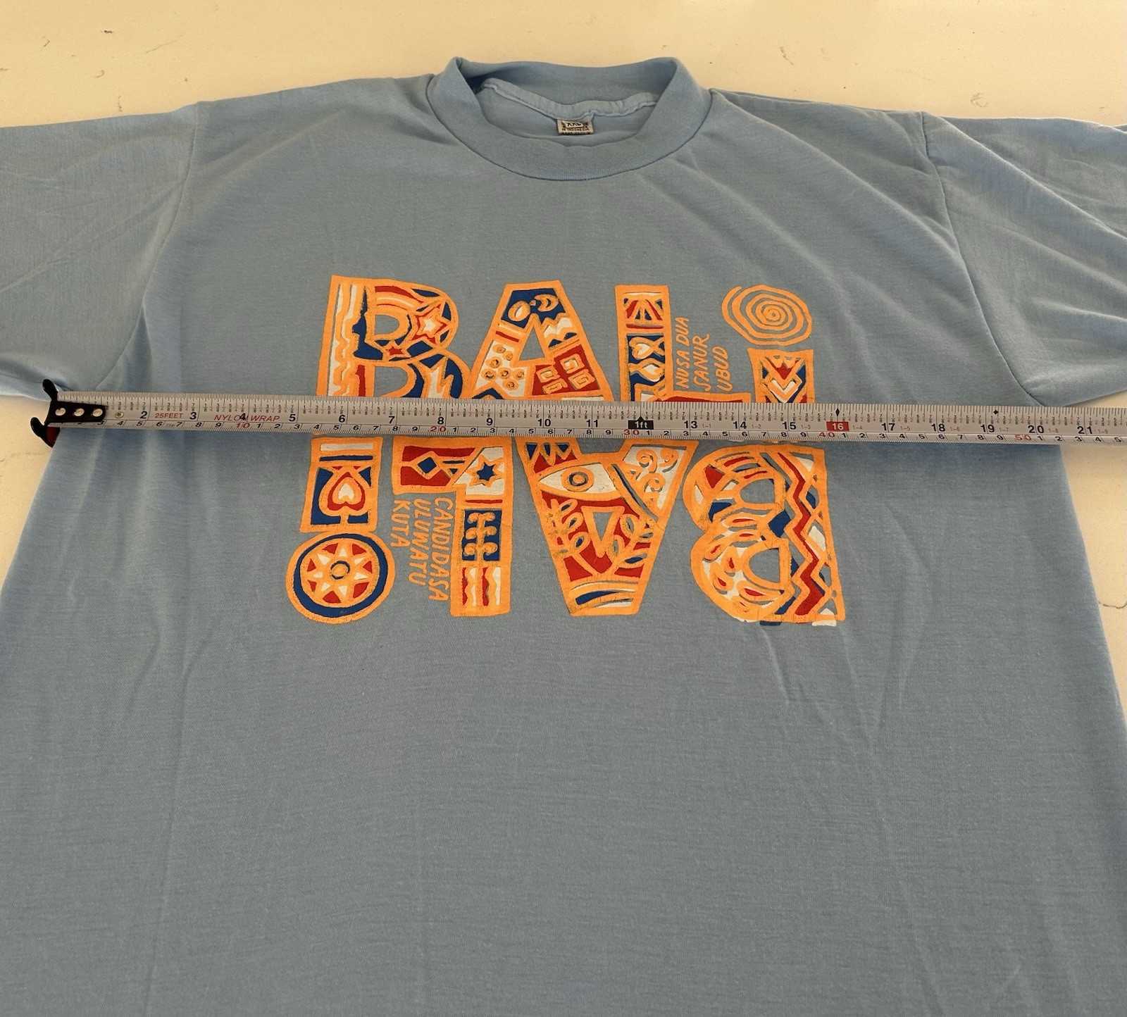 NWOTs Gift Tourist T-Shirt-Bali Ubud, Nusa Dua Indonesia-Tribal Motifs- Blue XXL gallery