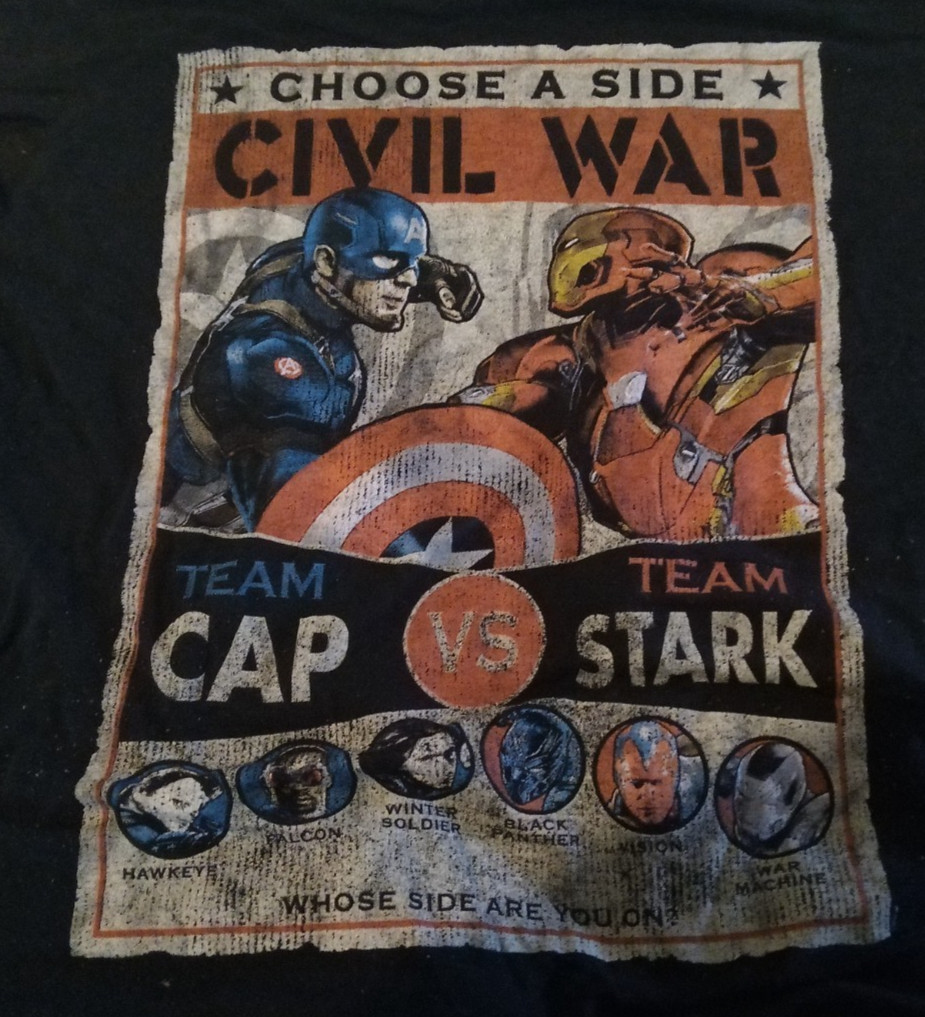 Black Size 3XL Marvel Civil War Choose A Side T-Shirt gallery