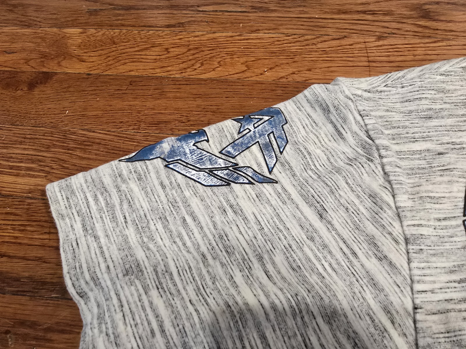 American Fighter Premium Athletic Mens Sz XL T-Shirt MMA Gray Blue Shiny Graphic gallery