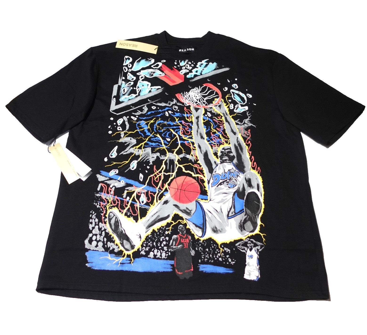Reason Brand Size M Graphic Print T-Shirt Short Sleeve Basketball Men’s NWT