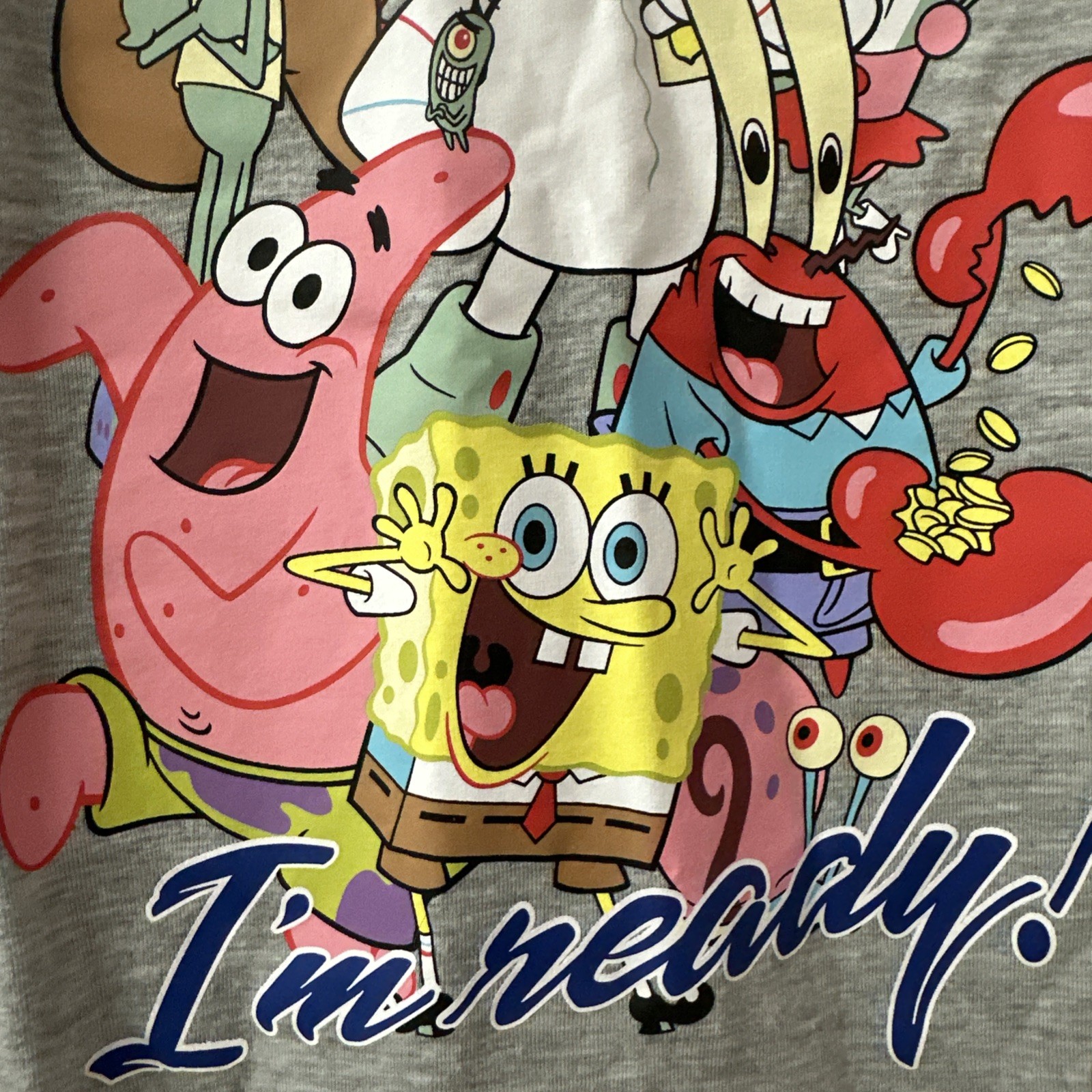 Sponge Bob Square Pants Graphic Tshirt with curved hem Grey cartoon nickelodeon gallery