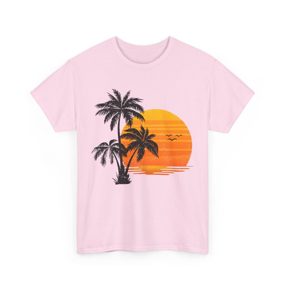 Palm Trees T-Shirt, Summer Vacation Beach Lovers Sunset Women Men Vintage Shirt