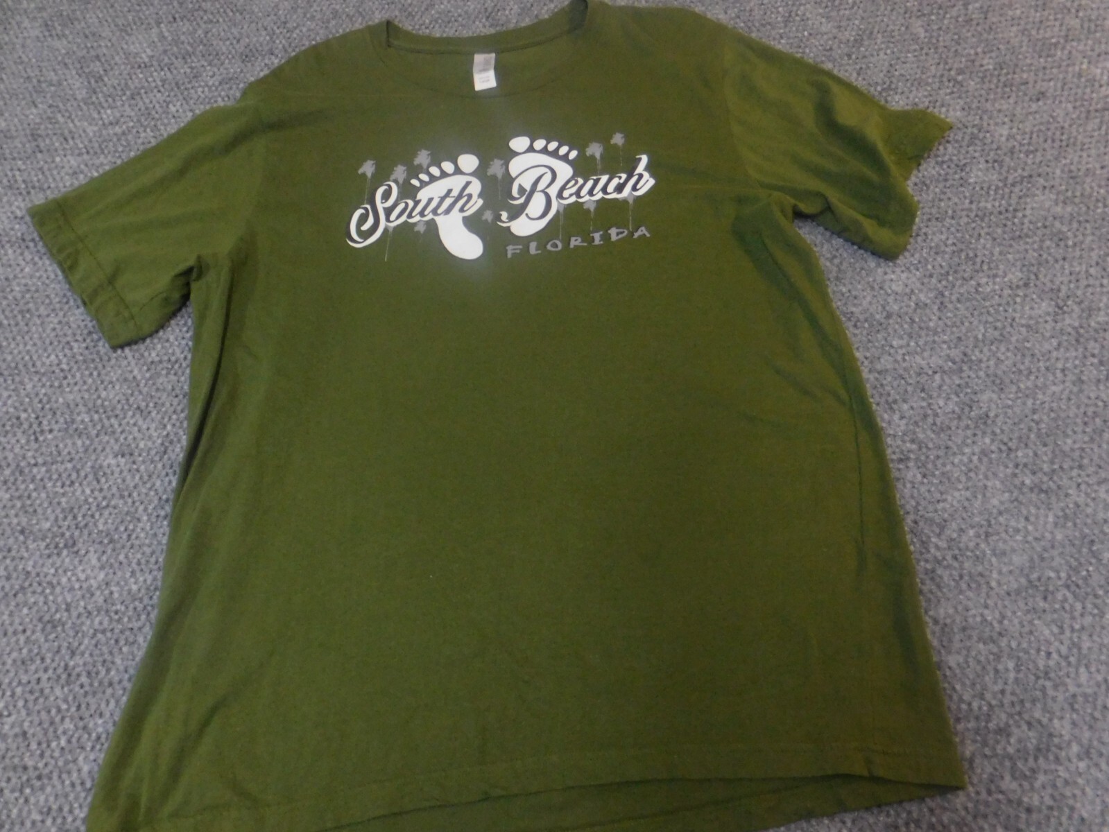 South Beach Florida Mens Shirt Large Green Graphic footprint gallery
