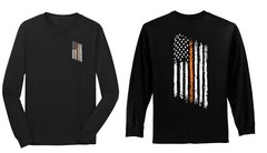 Thin Orange Line American Flag Search Rescue SAR Coast Guard Long Sleeve Shirt