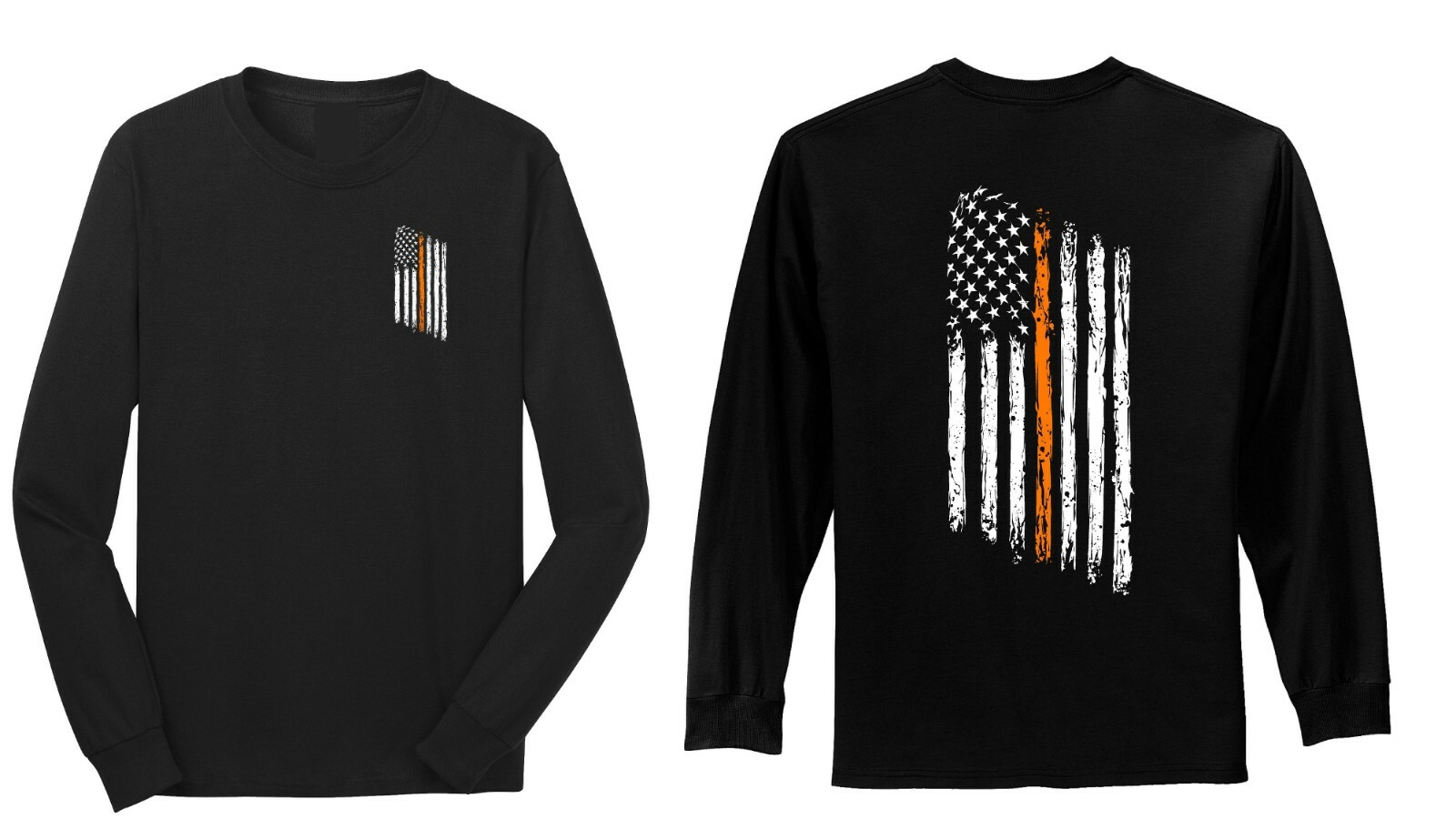 Thin Orange Line American Flag Search Rescue SAR Coast Guard Long Sleeve Shirt gallery
