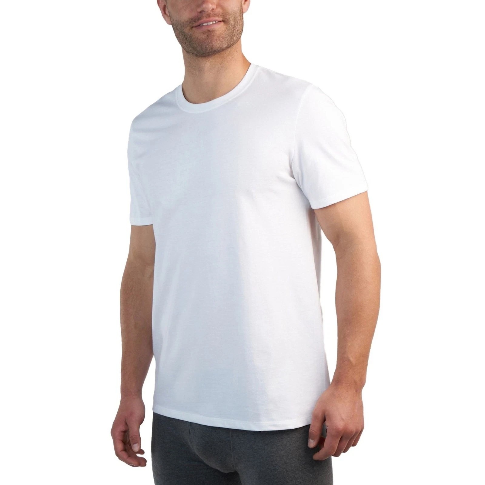 Kirkland Signature Men's Lightweight Cotton Crew T-Shirts | 6-Pack | White | XL gallery