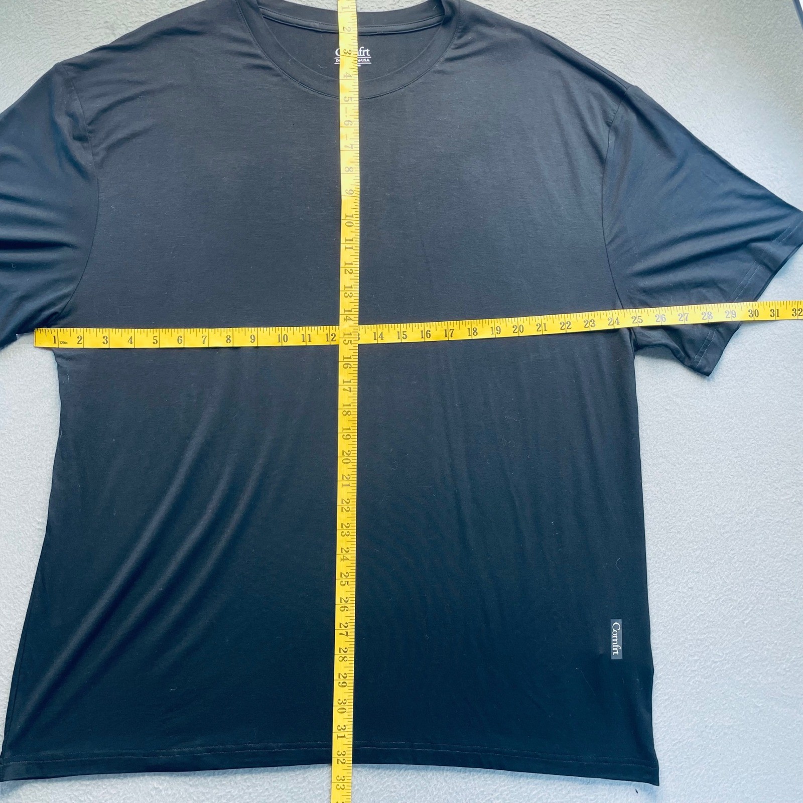 Comfrt Men Cloud Lounge Tee Rayon Spandex Onyx Black 2XL Minimalist Soft Shirt gallery