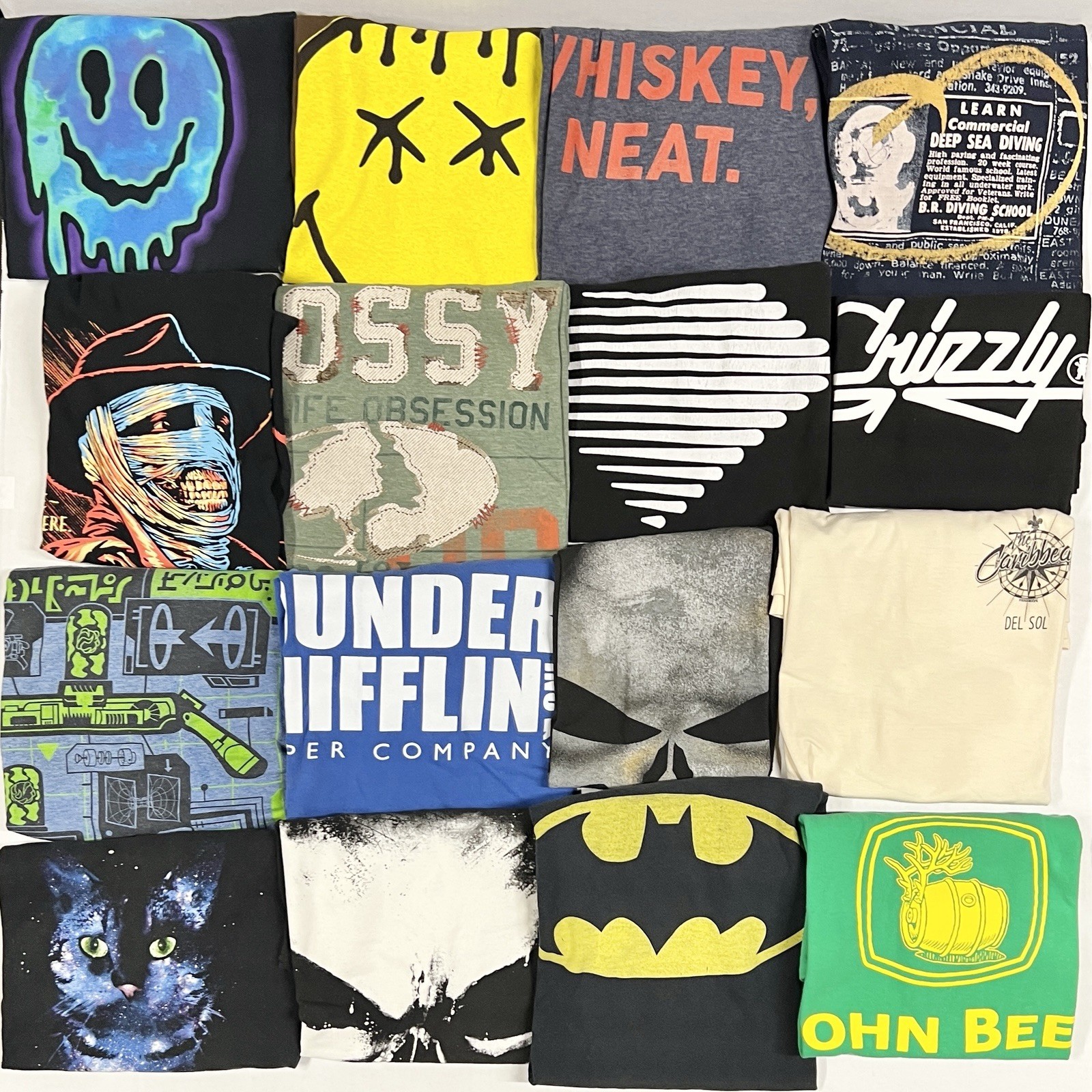 16 Tees Graphic T Shirt Lot Mix Modern Joblot For DIY Craft Upcycle Tie Dye Etc. gallery