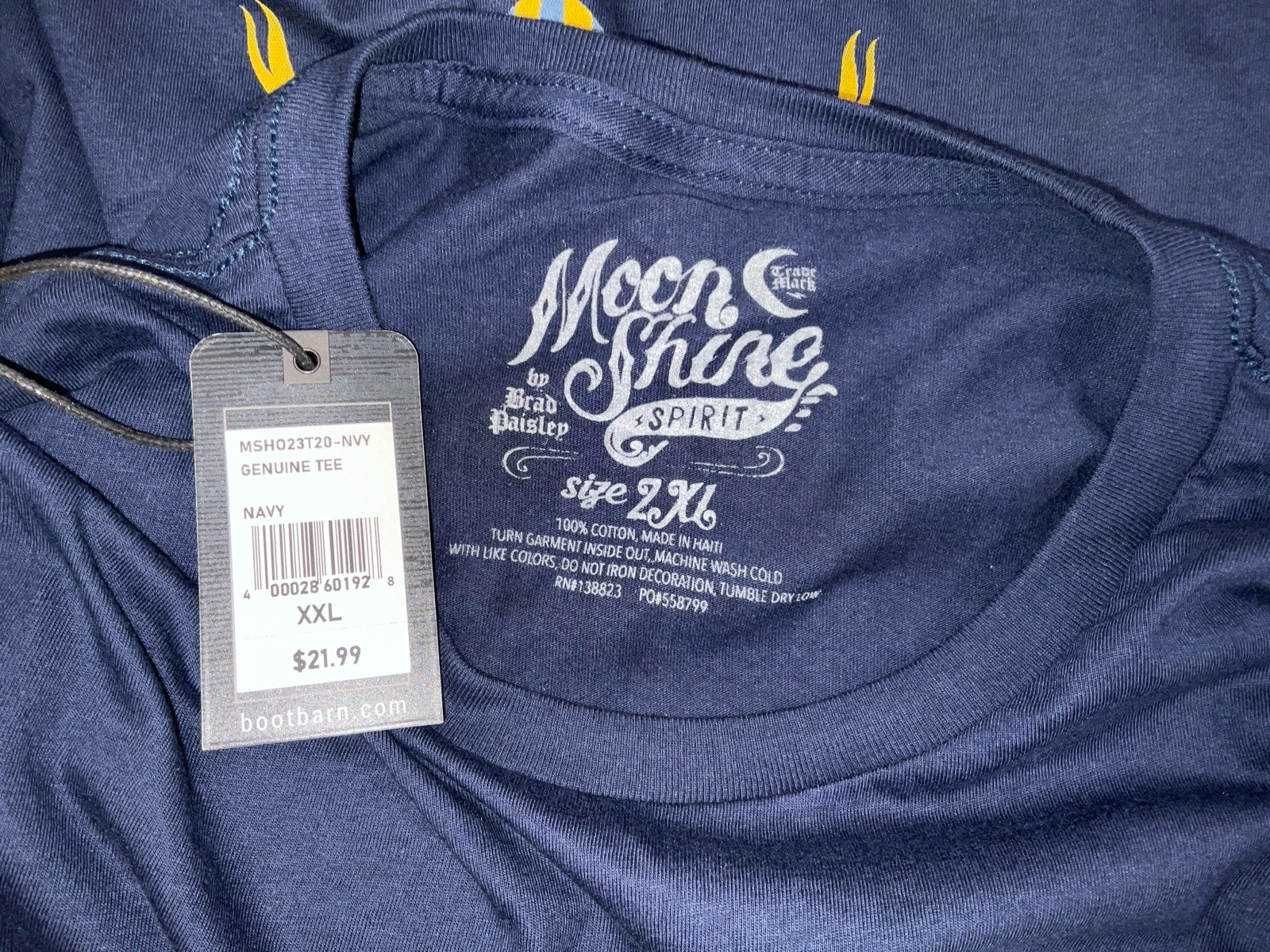NWT Men’s Brad Paisley Moon Shine Spirit Eagle Lightning T-shirt Navy XXL (2XL) gallery