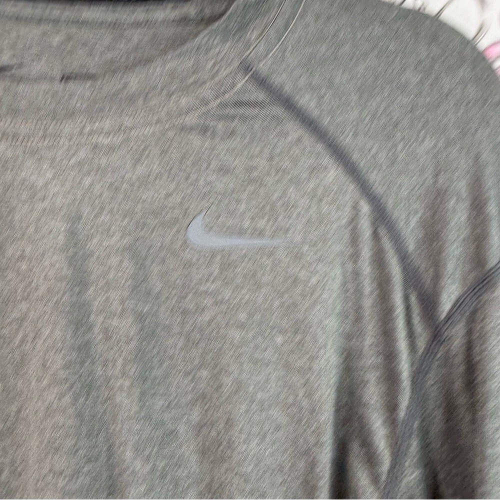 Nike long sleeve shirt dri fit grey silver Pro Combat Men's Long Sleeve Gray Tee gallery