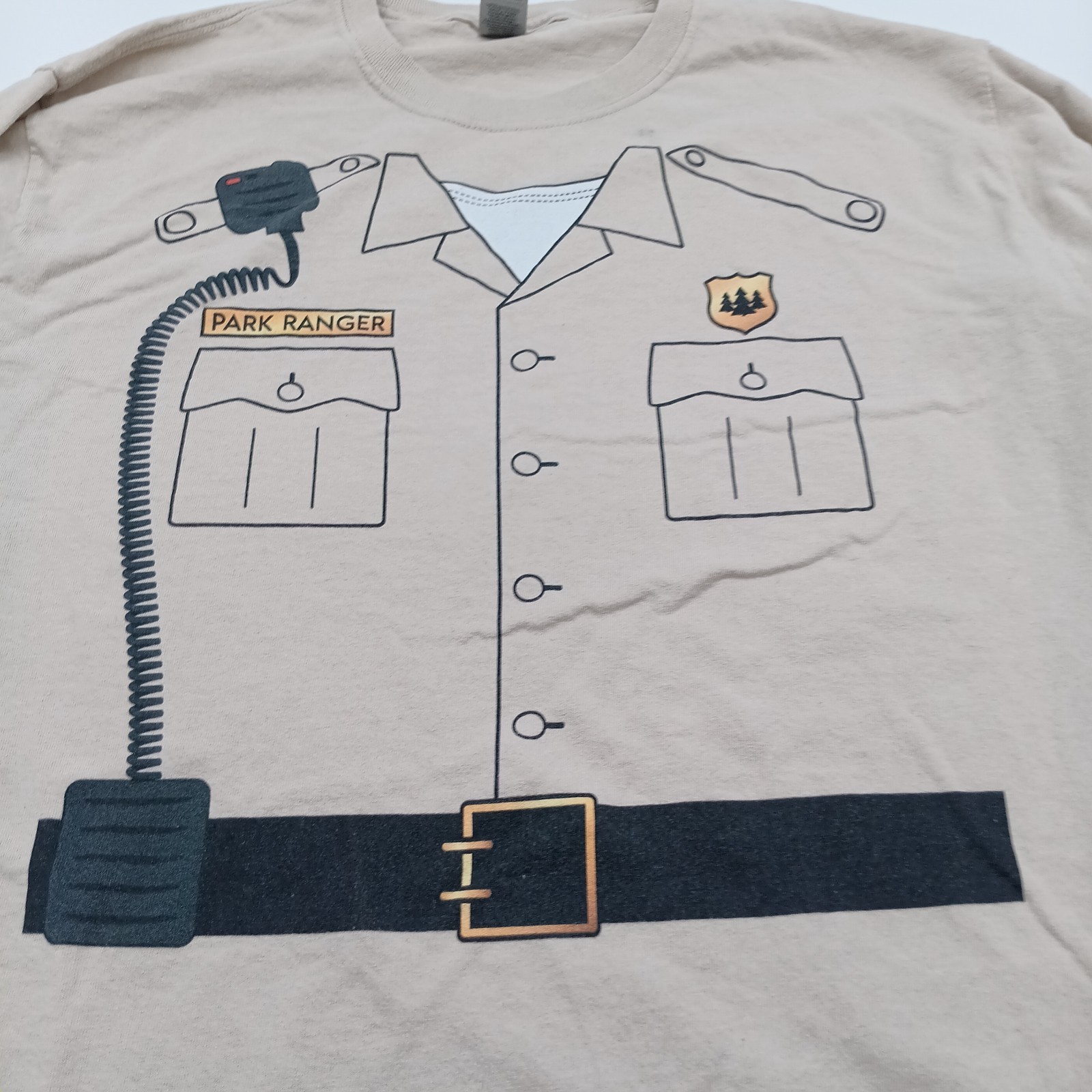 Gildan T Shirt Mens Large Tan Park Ranger Uniform Graphic Print gallery