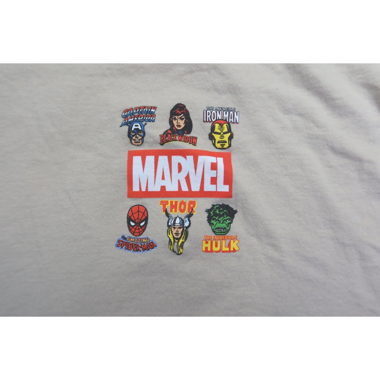 Marvel Comics Avengers Graphic T-Shirt Men's 2XL Beige Sand Superhero Crew Neck gallery