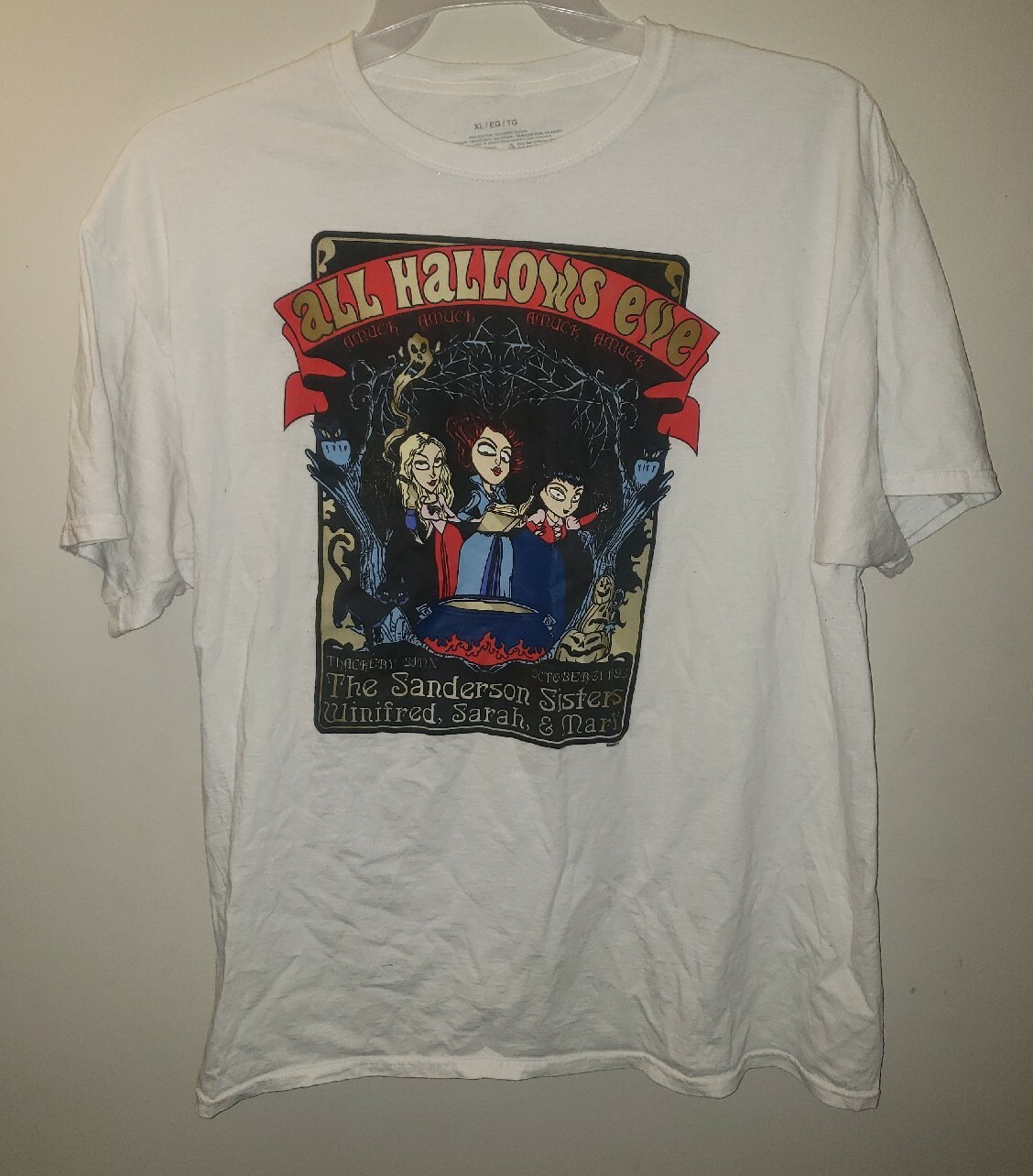 Disney Hocus Pocus Sanderson Sisters Graphic T Shirt White Size Extra Large XL!
