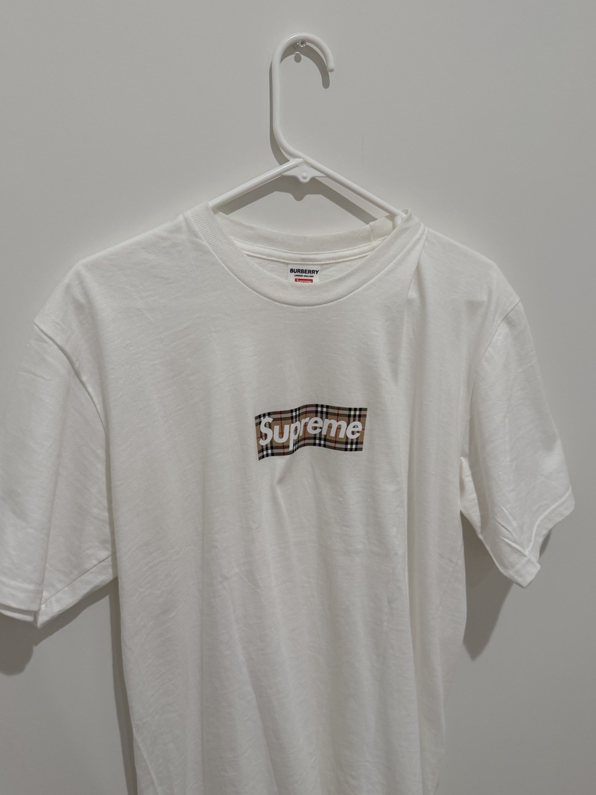 Supreme x Burberry Box Logo Tee (White). Size M. 100% Authentic. Fast Shipping. gallery