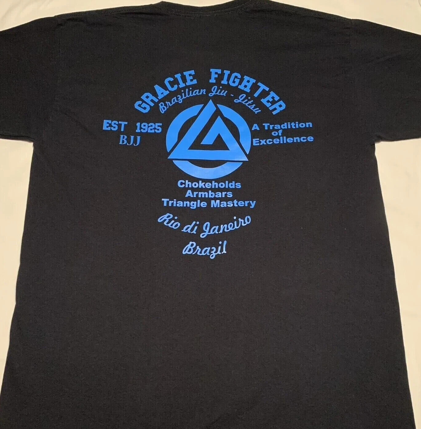 Gracie Fighter BJJ Brazilian Jiu Jitsu T-shirt Tee MMA 2 sided blue gallery
