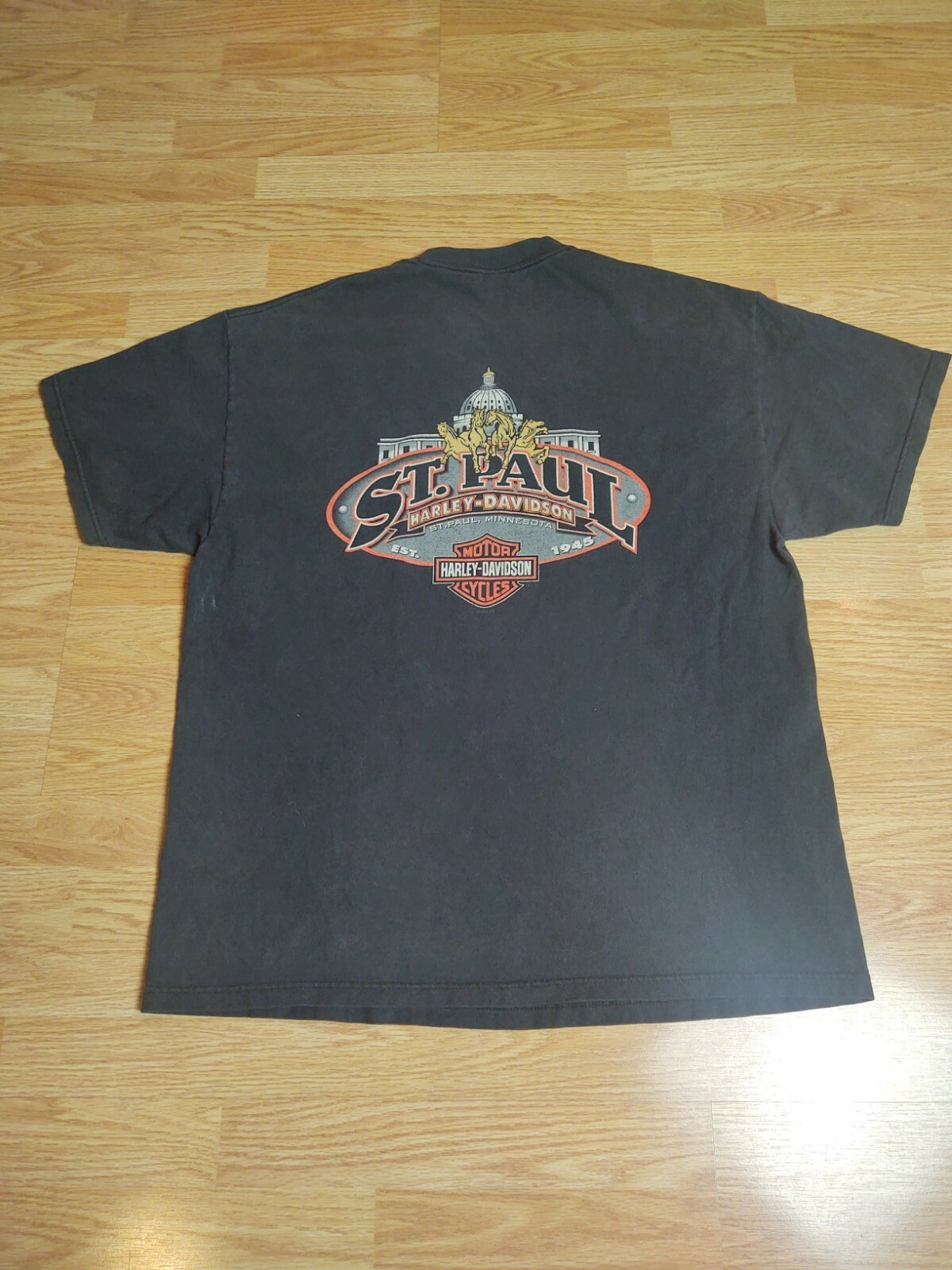 HARLEY DAVIDSON St. Paul Mn Short Sleeve Graphic T Shirt. See Measurements C10