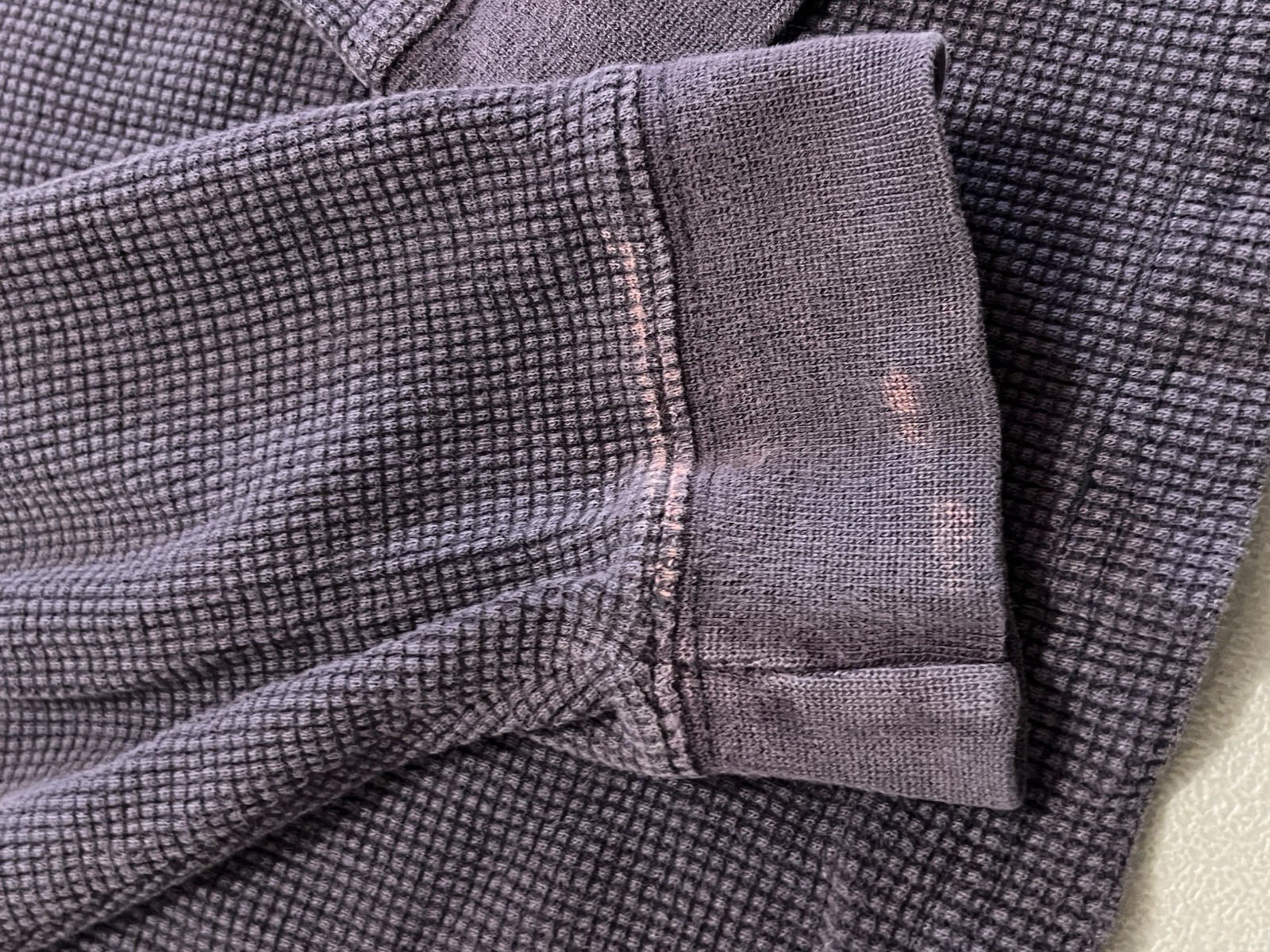 Eddie Bauer Men’s Vintage Waffle Knit Henley Long Sleeve Shirt Navy XL Heavy Wt gallery