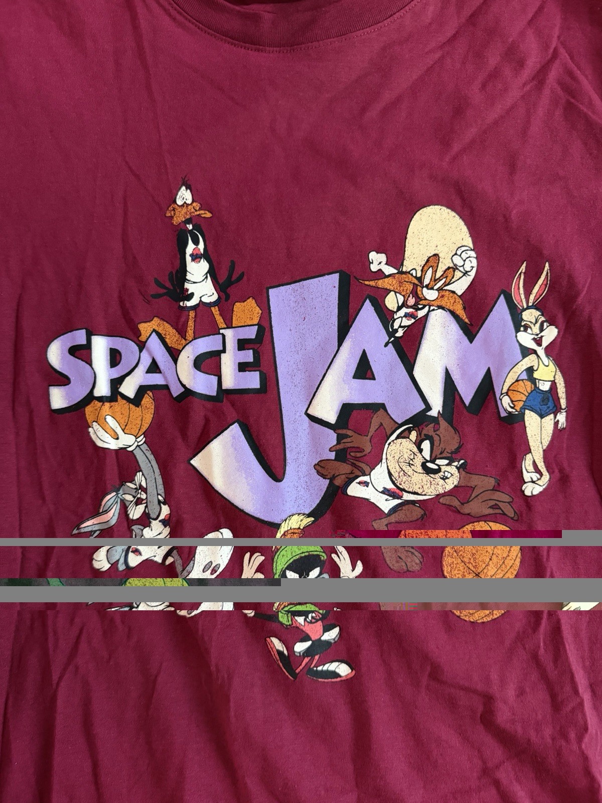 Vintage Space Jam Looney Tunes Graphic Tee Red Short Sleeve Size L gallery