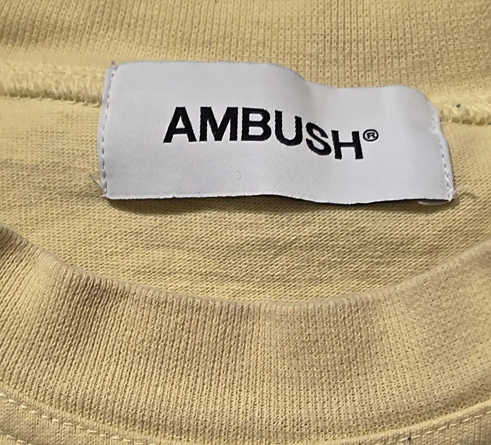 Ambush T-Shirt Size 3 (Fits US L) Yellow All Equal Before A Wave Graphic T-shirt gallery