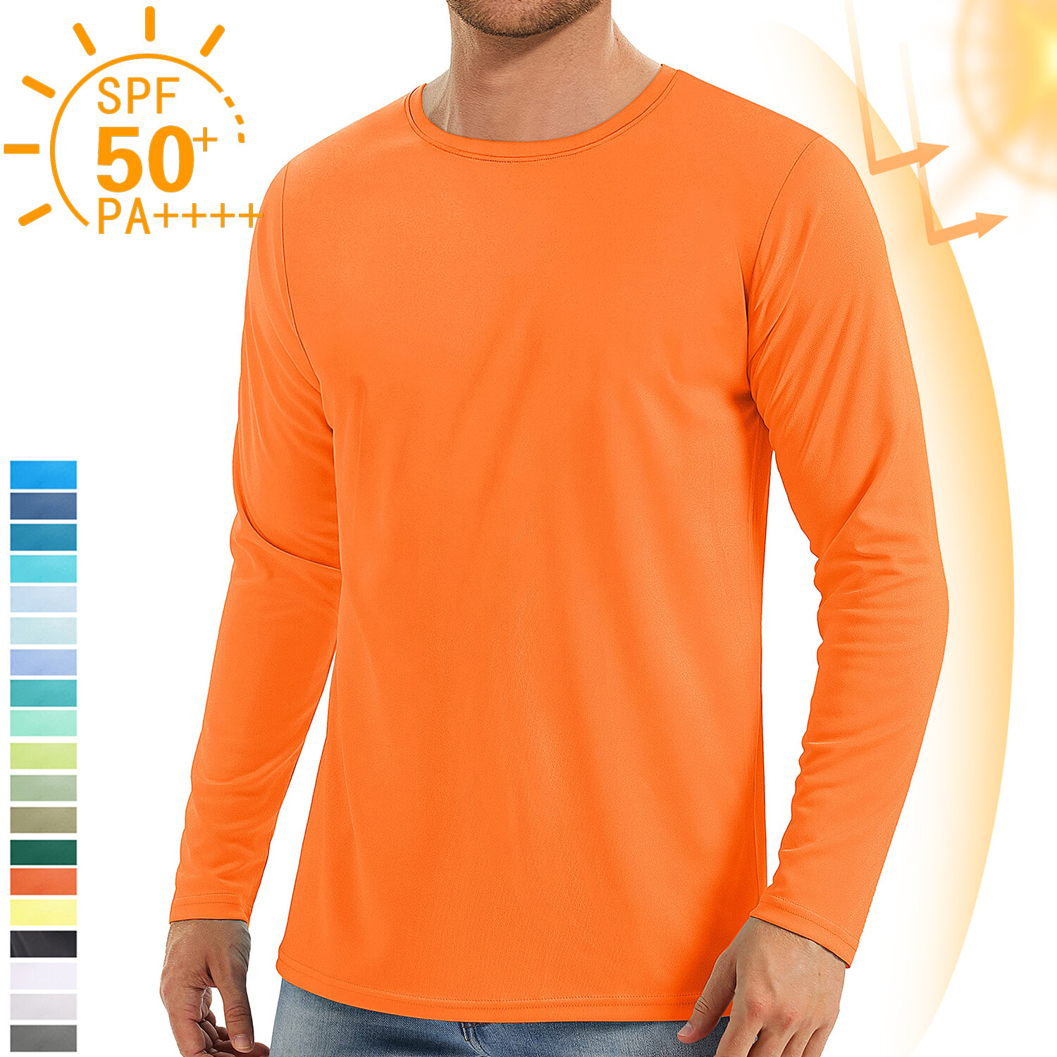 UPF50+ Men's Long Sleeve T-Shirt Skin Protection Quick Dry Performance Fishing T gallery